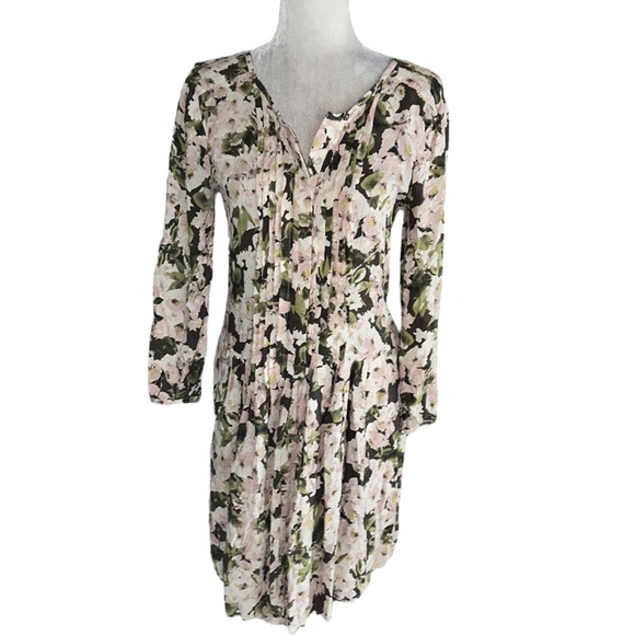 Sundance Floral Print Pintucked Pleated Prairie Dress - S - Picture 11 of 11